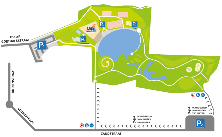 Grondplan auto- en fietsparkings