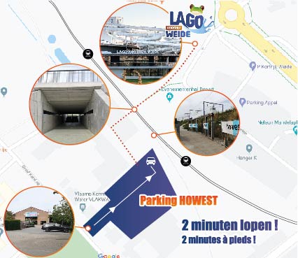 Routemap van Parking Howest naar LAGO Kortrijk Weide